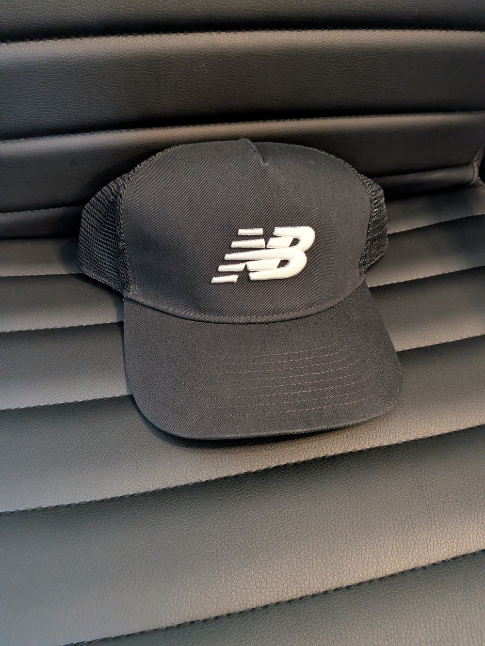 New Balance Black Hat with White NB Logo